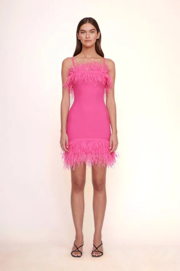 Women STAUD Dresses ETTA DRESS SHOCKING PINK