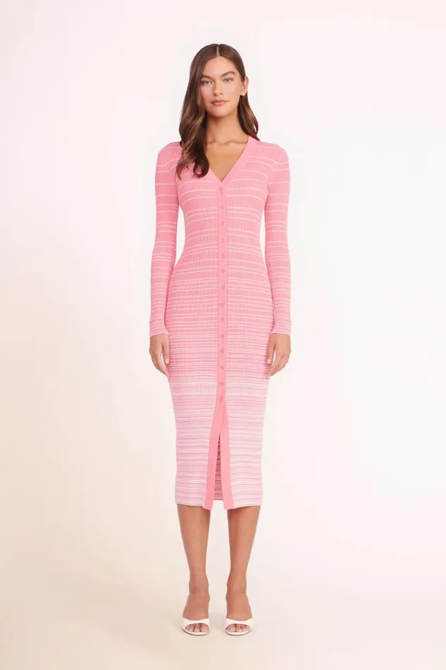 Women STAUD Dresses SHOKO SWEATER CORAL PINK WHITE