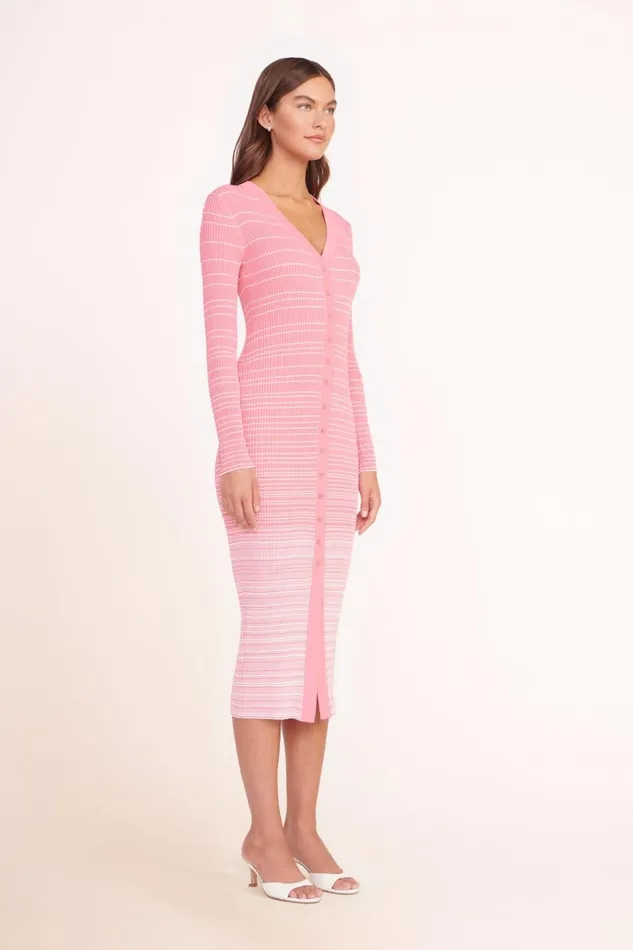 Women STAUD Dresses SHOKO SWEATER CORAL PINK WHITE