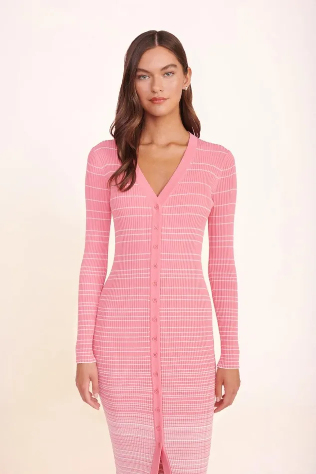 Women STAUD Dresses SHOKO SWEATER CORAL PINK WHITE