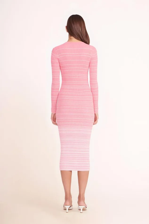 Women STAUD Dresses SHOKO SWEATER CORAL PINK WHITE