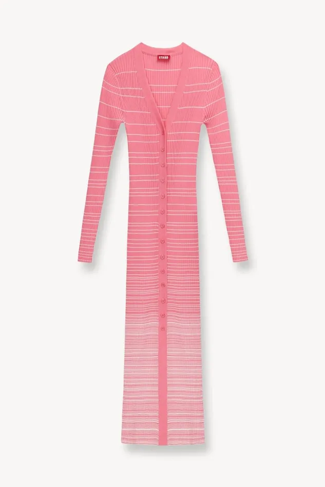 Women STAUD Dresses SHOKO SWEATER CORAL PINK WHITE
