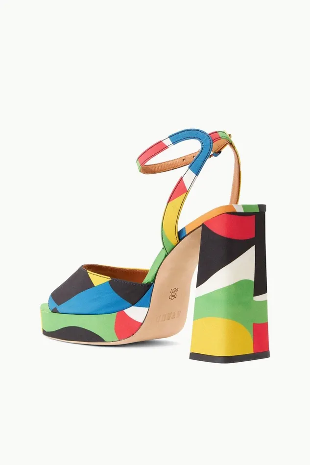 Women STAUD Heels SOLANGE PLATFORM MARBLE WAVE TAFFETA