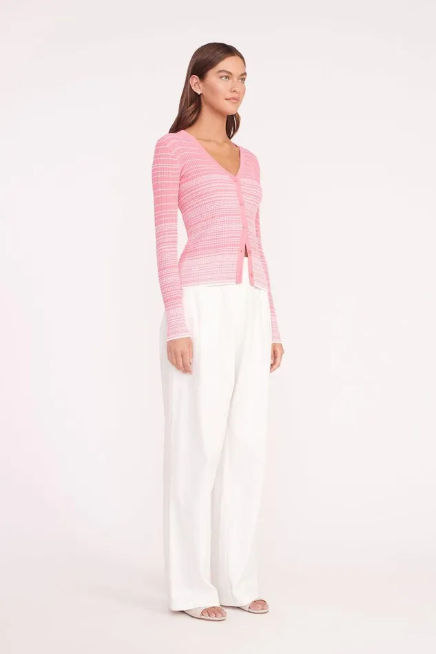Women STAUD Knits CARGO SWEATER CORAL PINK WHITE