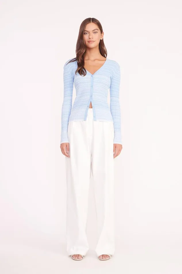 Women STAUD Knits CARGO SWEATER FRENCH BLUE WHITE