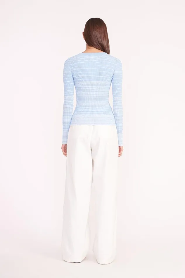 Women STAUD Knits CARGO SWEATER FRENCH BLUE WHITE