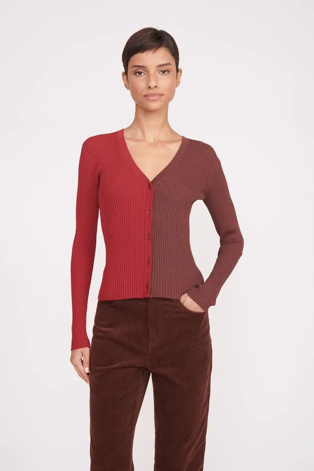 Women STAUD Knits CARGO SWEATER SYRAH CHOCOLATE