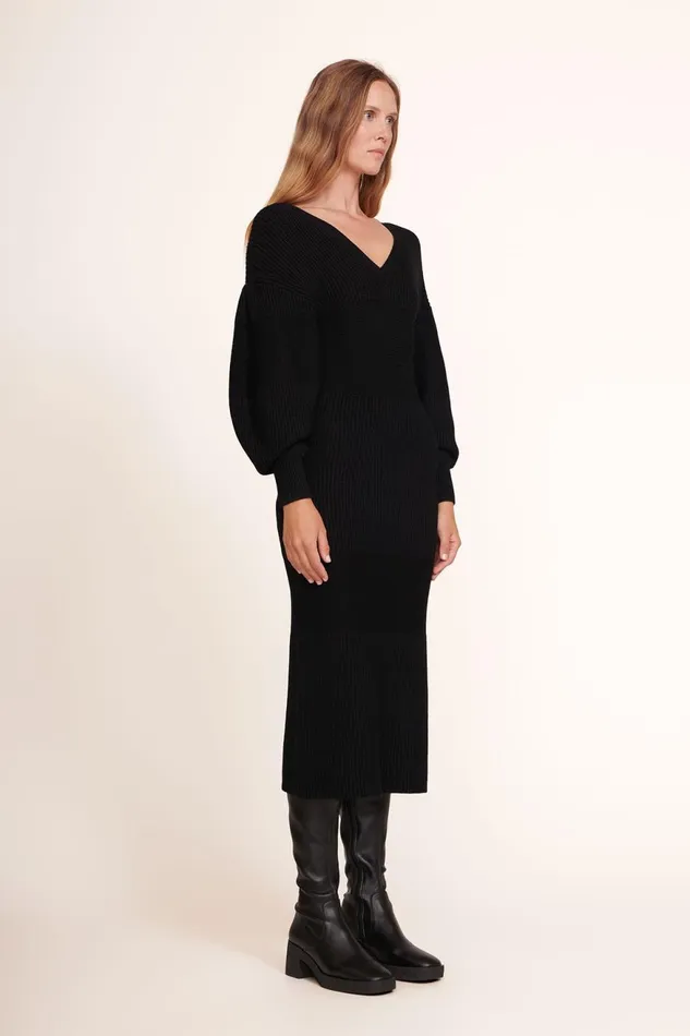 Women STAUD Knits CARNATION DRESS BLACK