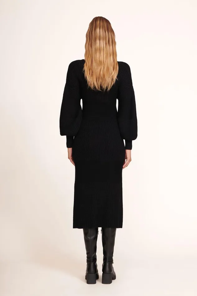 Women STAUD Knits CARNATION DRESS BLACK