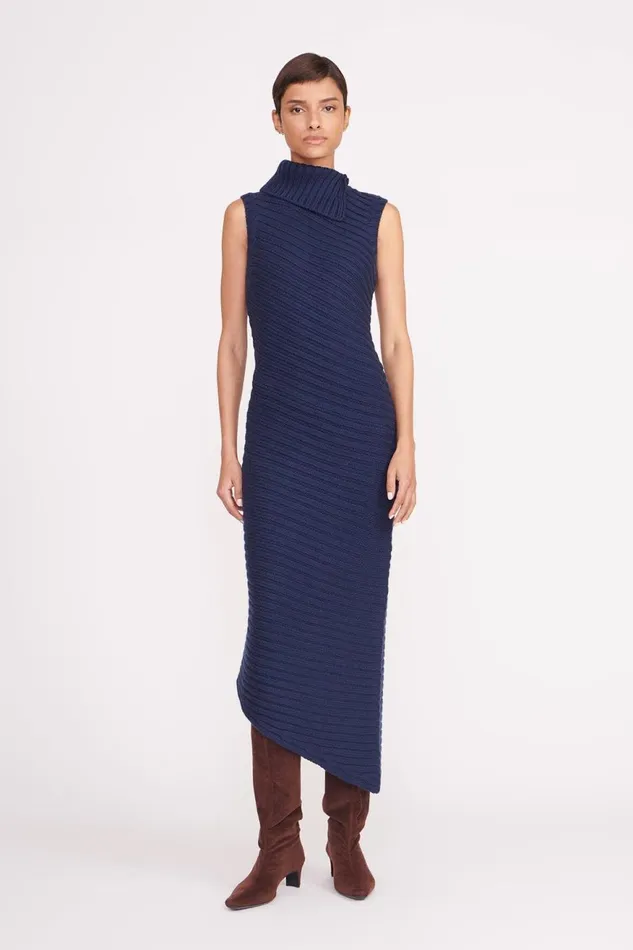 Women STAUD Knits CARY DRESS NAVY