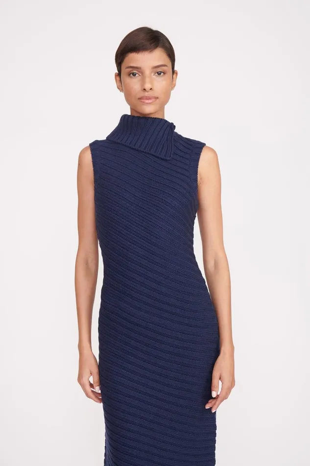 Women STAUD Knits CARY DRESS NAVY