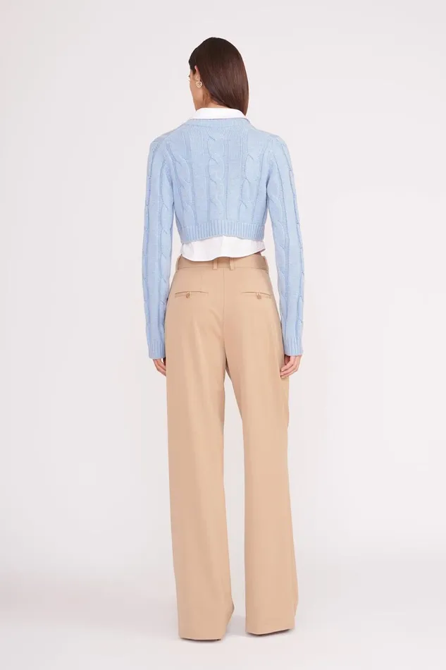 Women STAUD Knits DUKE SWEATER FRENCH BLUE WHITE