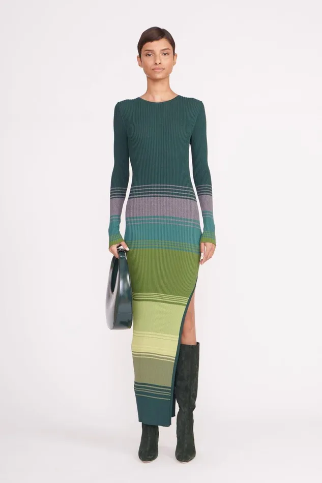 Women STAUD Knits EDNA DRESS PINE FOREST