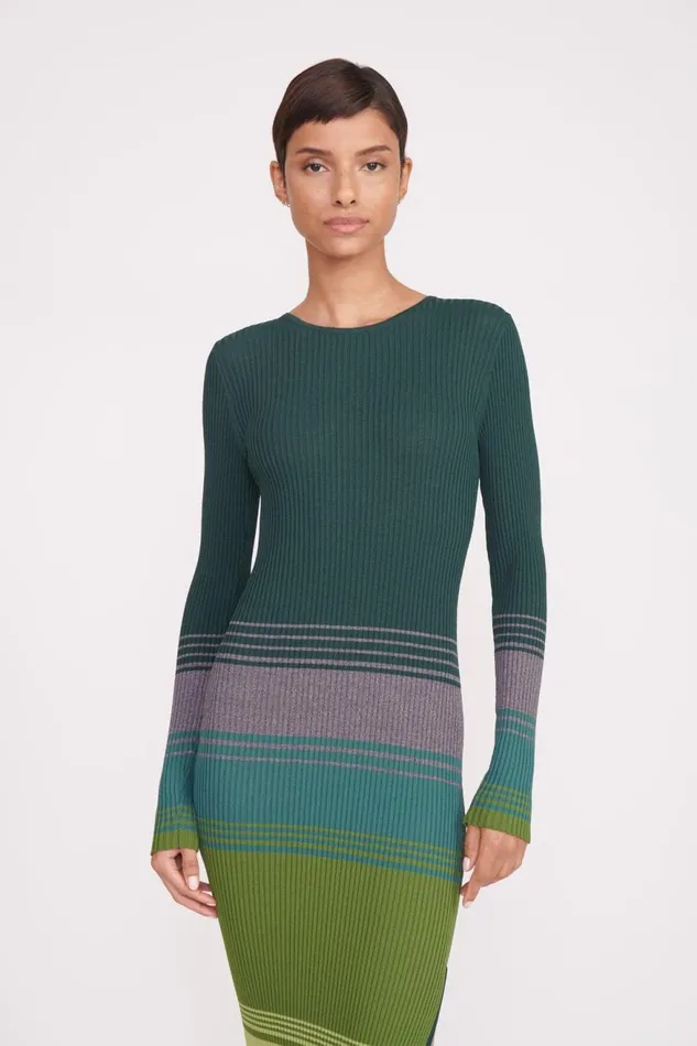 Women STAUD Knits EDNA DRESS PINE FOREST