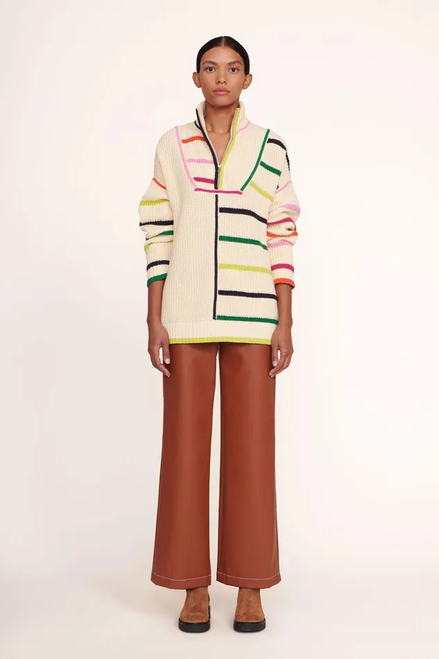 Women STAUD Knits HAMPTON SWEATER CREME RAINBOW MULTI