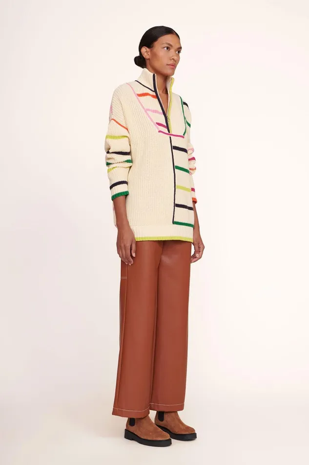 Women STAUD Knits HAMPTON SWEATER CREME RAINBOW MULTI