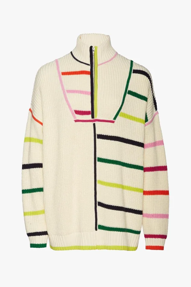 Women STAUD Knits HAMPTON SWEATER CREME RAINBOW MULTI