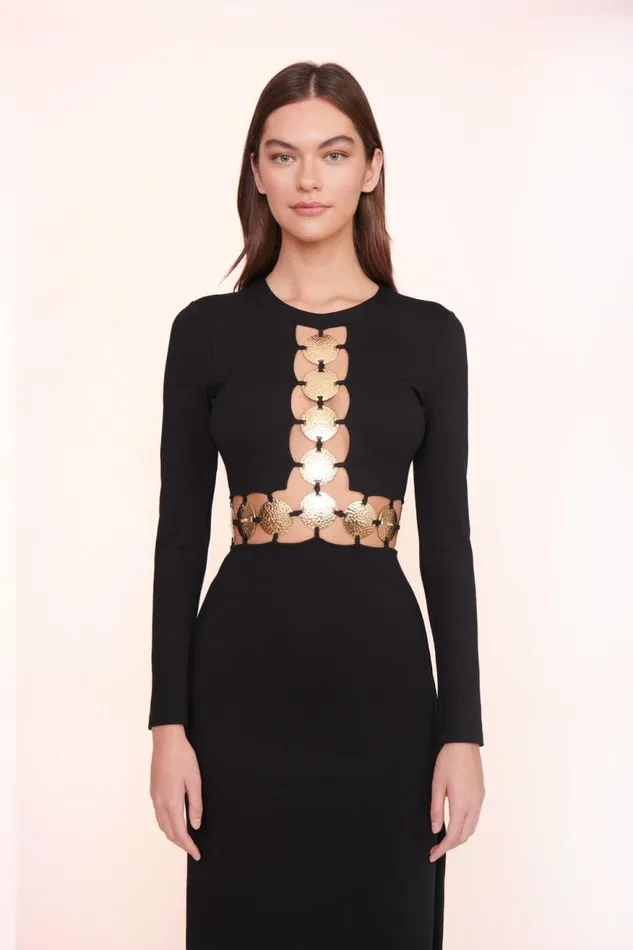 Women STAUD Occasion Dresses DELPHINE DRESS BLACK