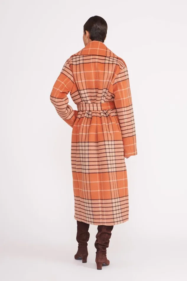 Women STAUD Outerwear and Jackets CARVER COAT PERSIMMON MEGA PLAID Women STAUD Outerwear and Jackets CARVER COAT PERSIMMON MEGA PLAID