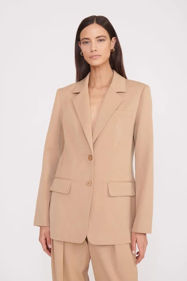Women STAUD Outerwear and Jackets CITY BLAZER CAMEL