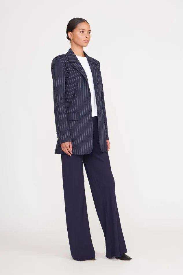 Women STAUD Outerwear and Jackets CITY BLAZER NAVY PINSTRIPE Women STAUD Outerwear and Jackets CITY BLAZER NAVY PINSTRIPE