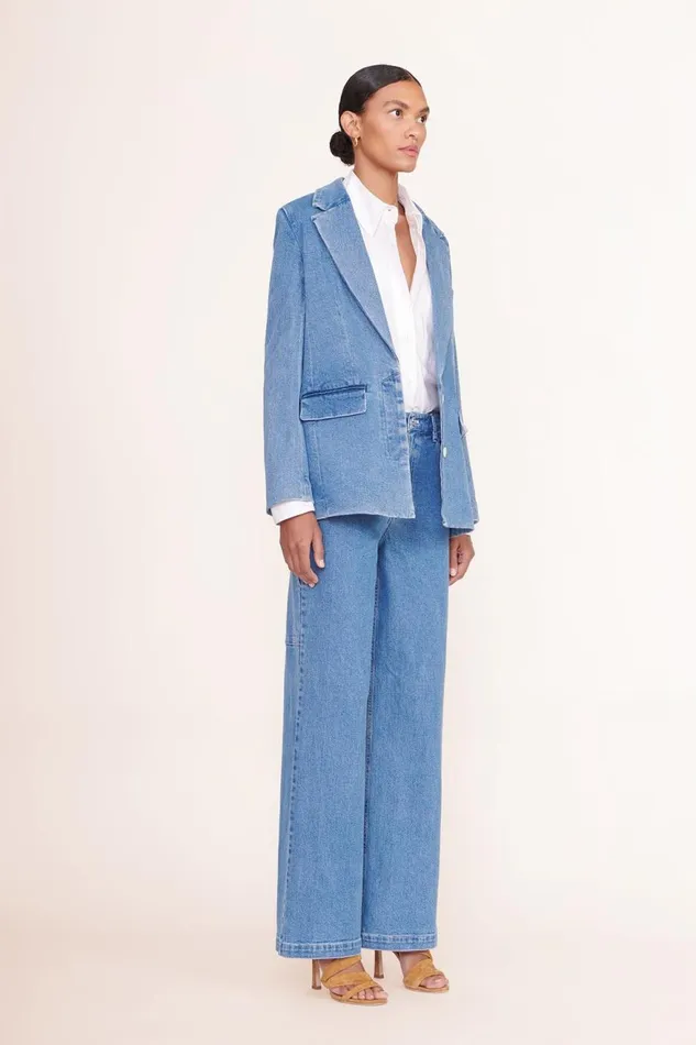 Women STAUD Outerwear and Jackets MAXWELL BLAZER MEDIUM WASH