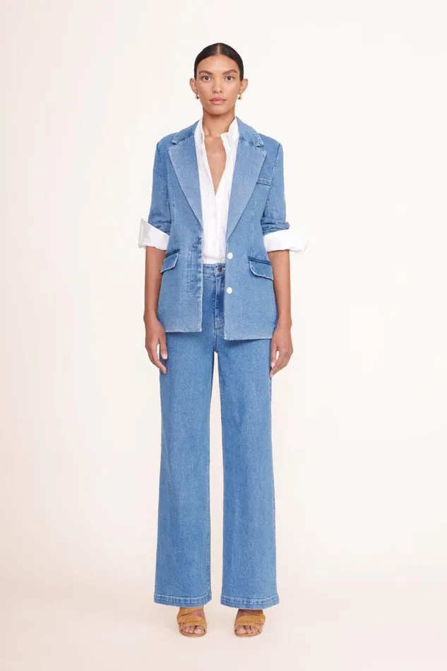 Women STAUD Outerwear and Jackets MAXWELL BLAZER MEDIUM WASH