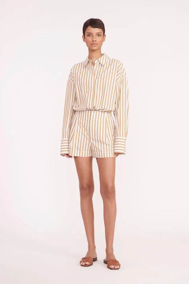 Women STAUD Pants and Shorts ZOEY SHORT KHAKI STRIPE