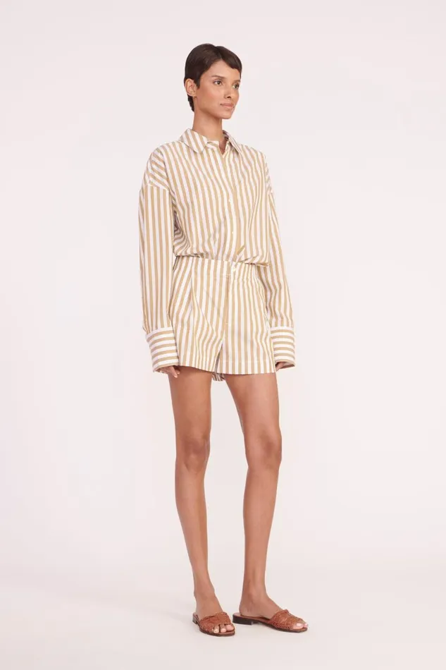 Women STAUD Pants and Shorts ZOEY SHORT KHAKI STRIPE