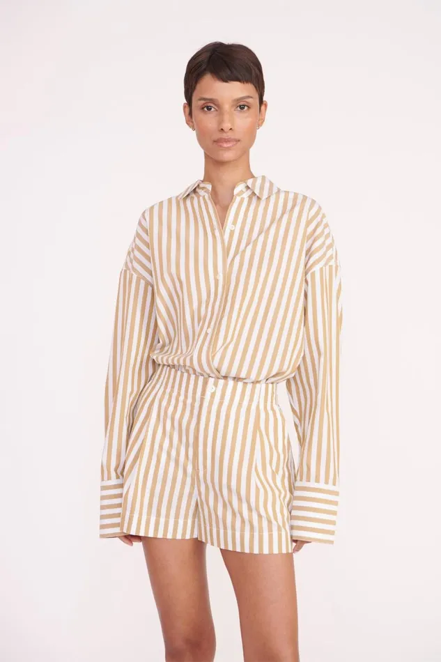 Women STAUD Pants and Shorts ZOEY SHORT KHAKI STRIPE