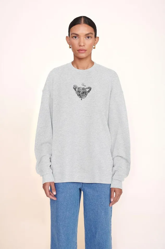 Women STAUD Pet Sweats and Knits CUSTOM STAUD X CBONZ OVERSIZED SWEATSHIRT GREY