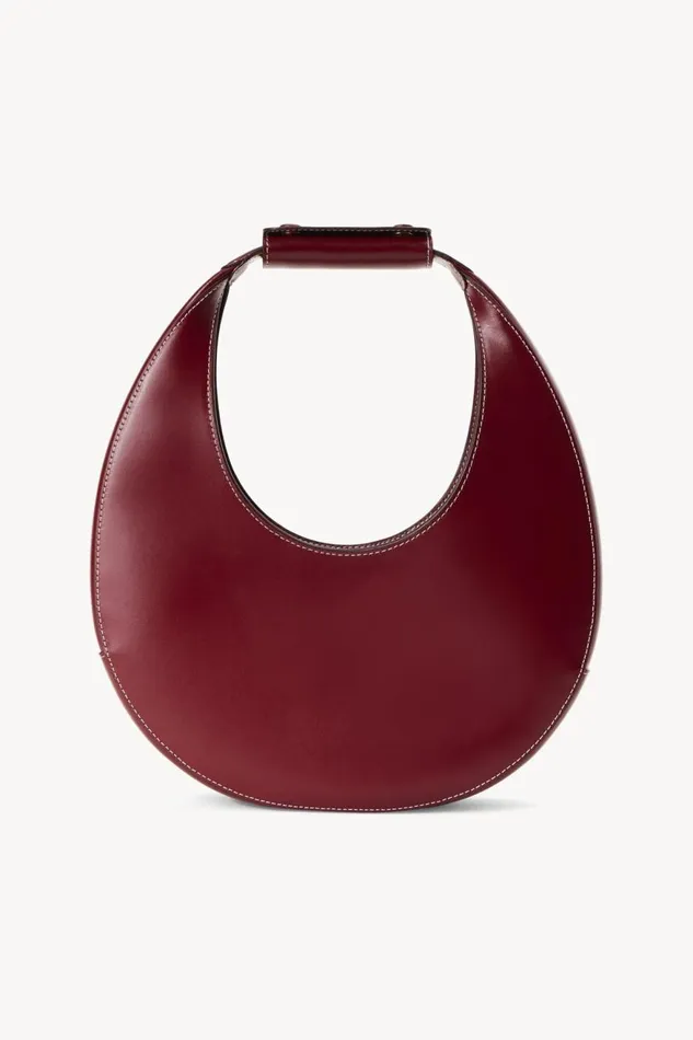 Women STAUD Shoulder MOON BAG RASPBERRY