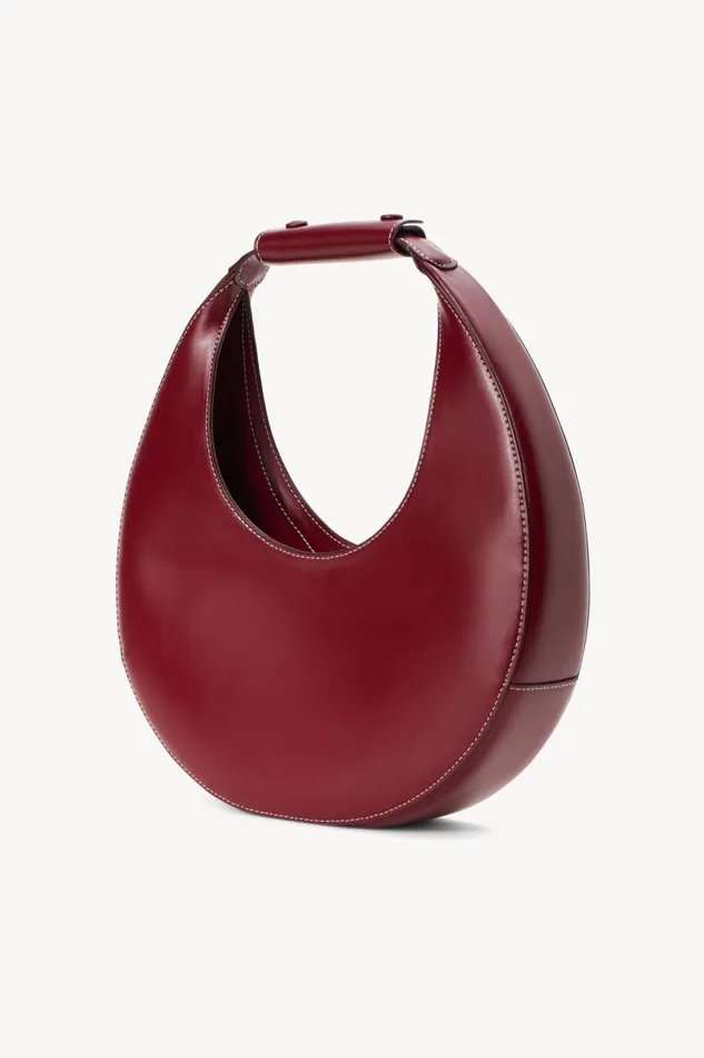 Women STAUD Shoulder MOON BAG RASPBERRY
