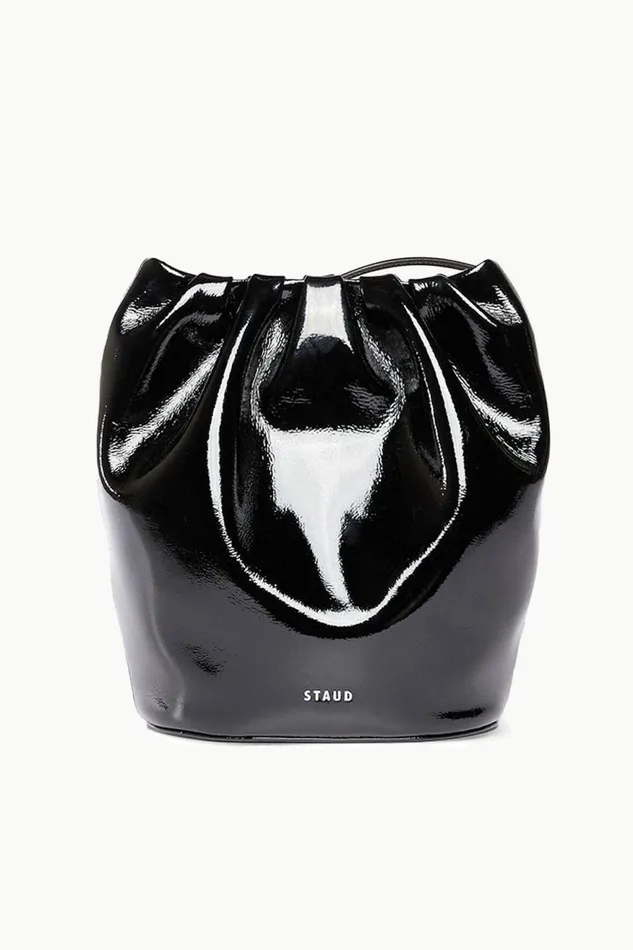 Women STAUD Shoulder VALENTINA BUCKET BAG BLACK