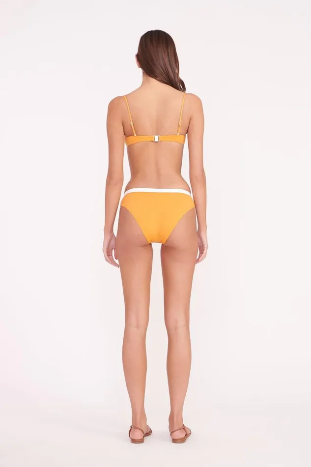 Women STAUD Swim GEMMA BIKINI BOTTOM NECTARINE WHITE