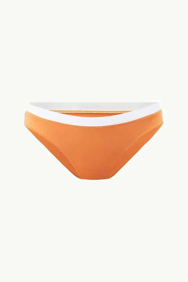 Women STAUD Swim GEMMA BIKINI BOTTOM NECTARINE WHITE