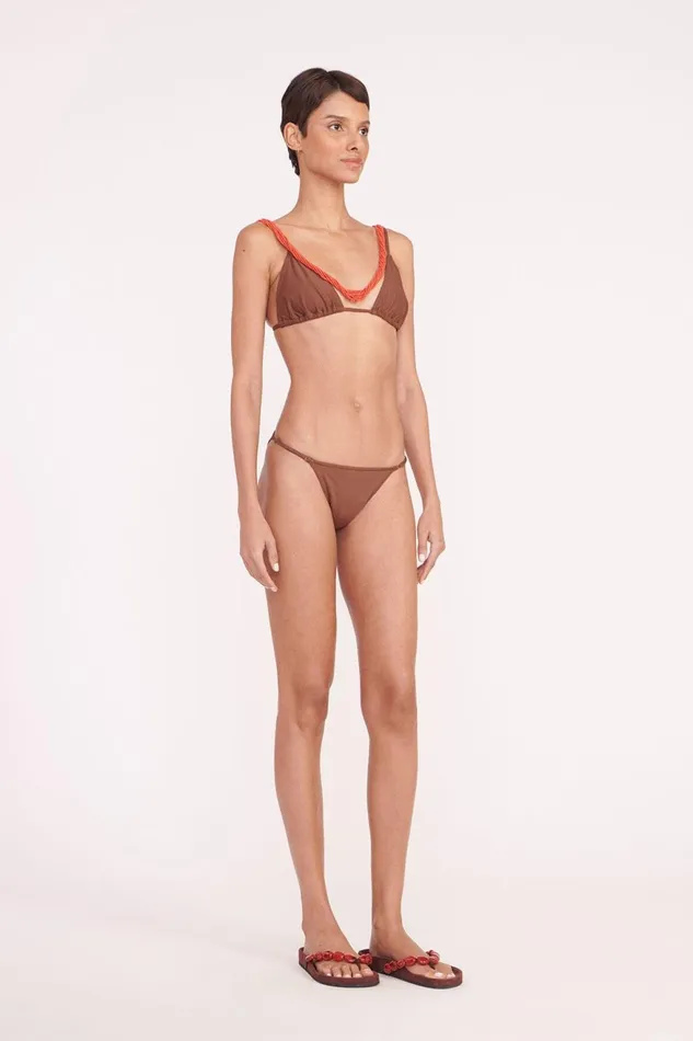 Women STAUD Swim OLIVIA BEADED TRIANGLE TOP CLOVE