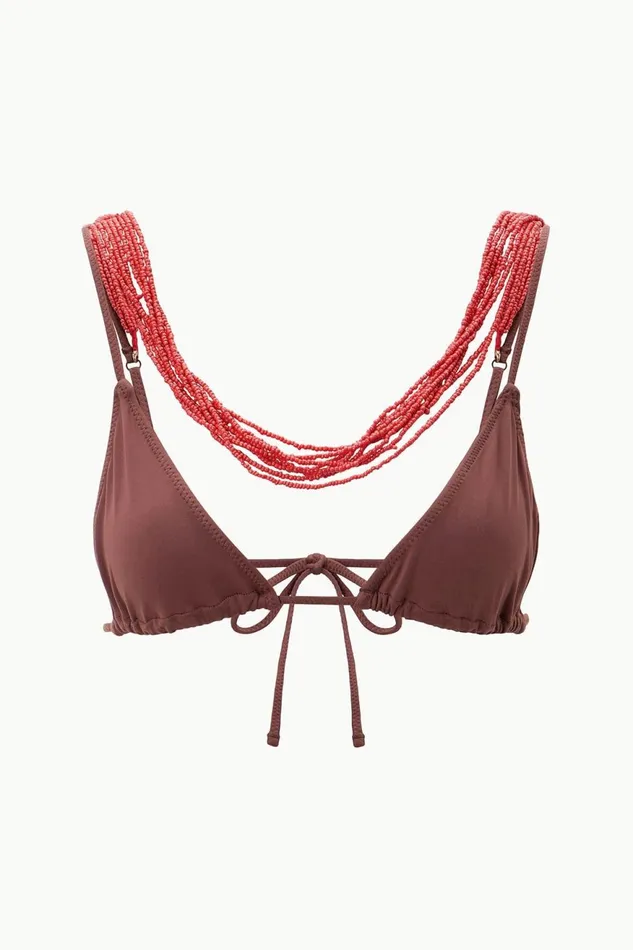 Women STAUD Swim OLIVIA BEADED TRIANGLE TOP CLOVE