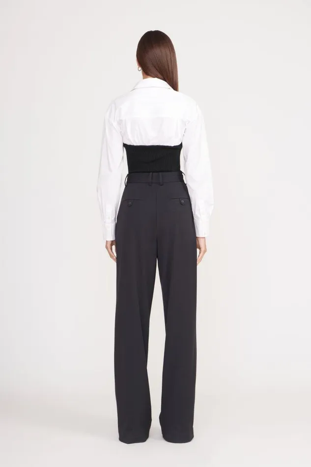 Women STAUD Tops HAZEL TOP BLACK WHITE