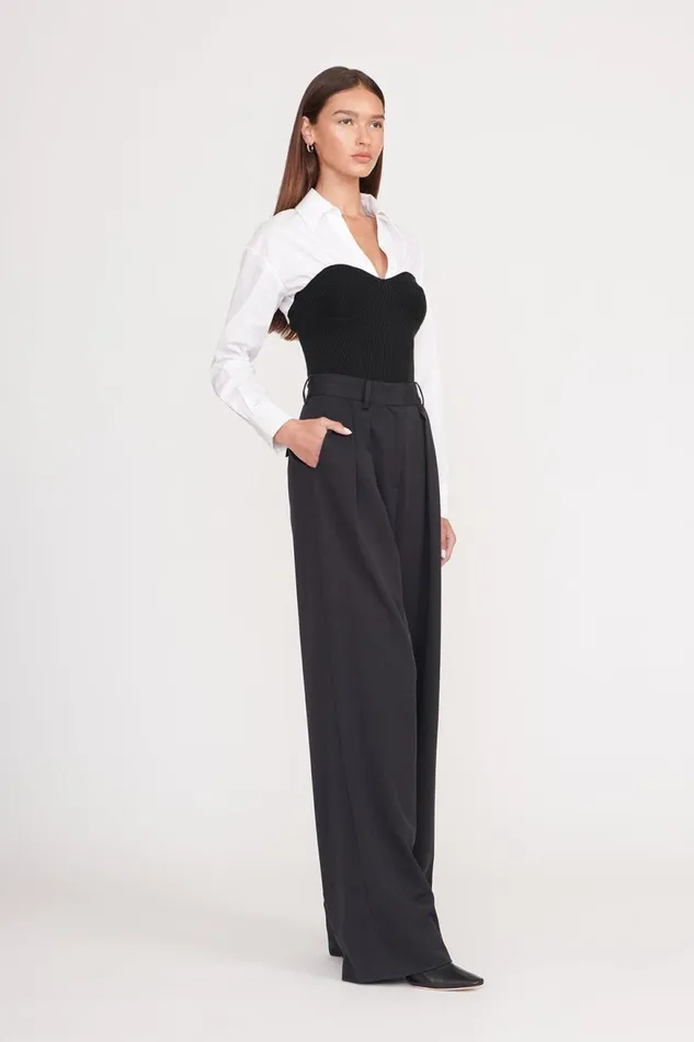 Women STAUD Tops HAZEL TOP BLACK WHITE