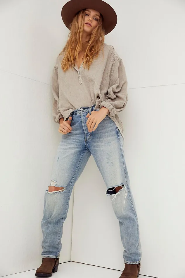 Women StraightLeg Jeans Free People AMO Harlow Jeans New Retro