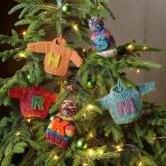 Women Striped Initial Hat Ornament Sundance Catalog Decor