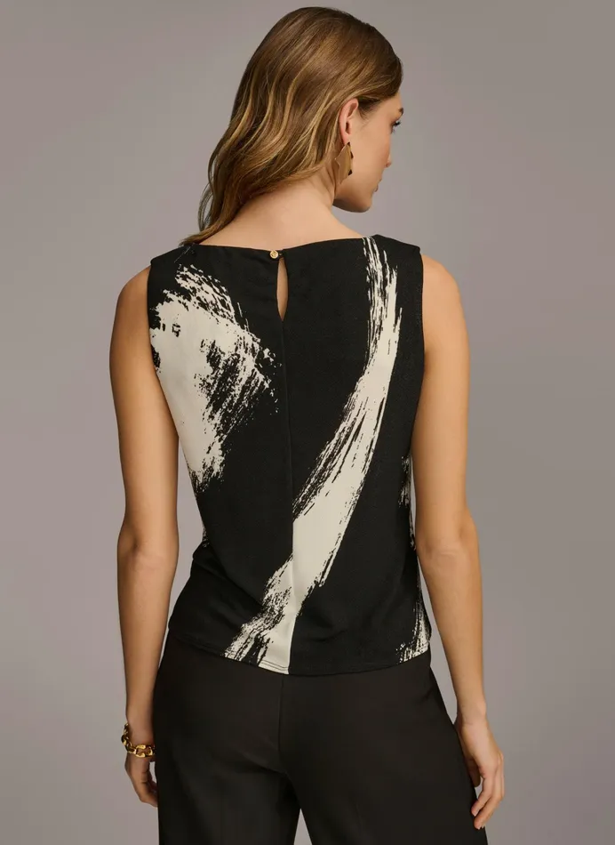 Women Sweaters And Tops Donna Karan CREW NECK LAYERING KNIT Blackcream