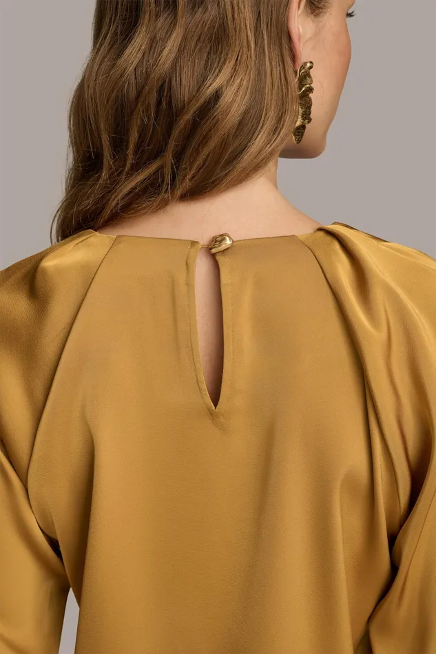 Women Sweaters And Tops Donna Karan TOP WITH CHAIN HARDWARE Antique Gold