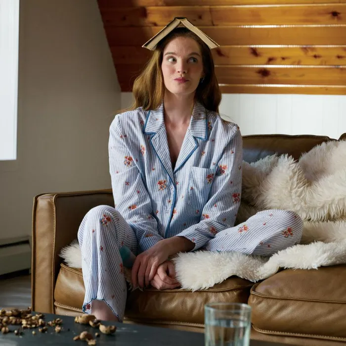 Women Sweet Dreamer Embroidered Pj Top Sky Sundance Catalog Tops
