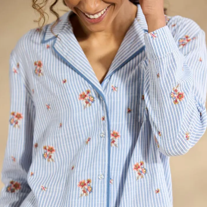 Women Sweet Dreamer Embroidered Pj Top Sky Sundance Catalog Tops