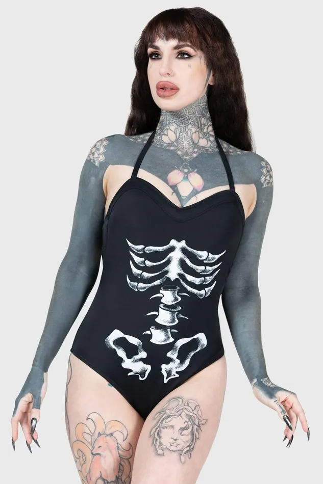 Women Swim Killstar Show Your Bones Swimsuit