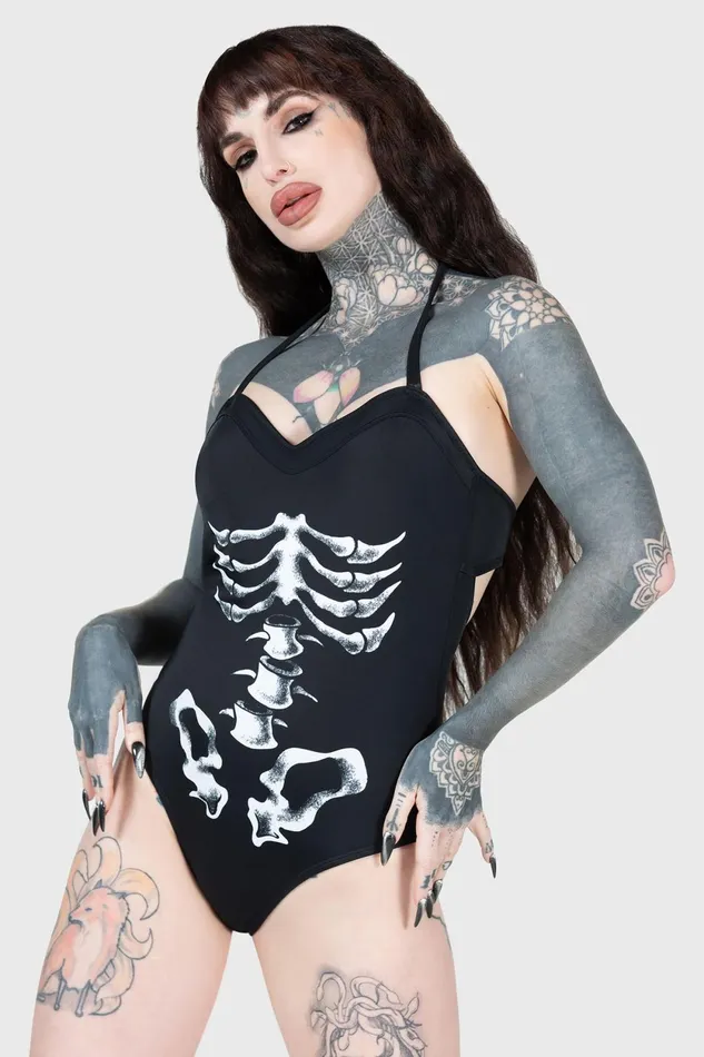 Women Swim Killstar Show Your Bones Swimsuit