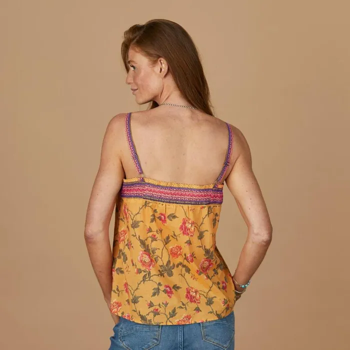 Women Talassa Printed Camisole Black Floral Sundance Catalog Tops