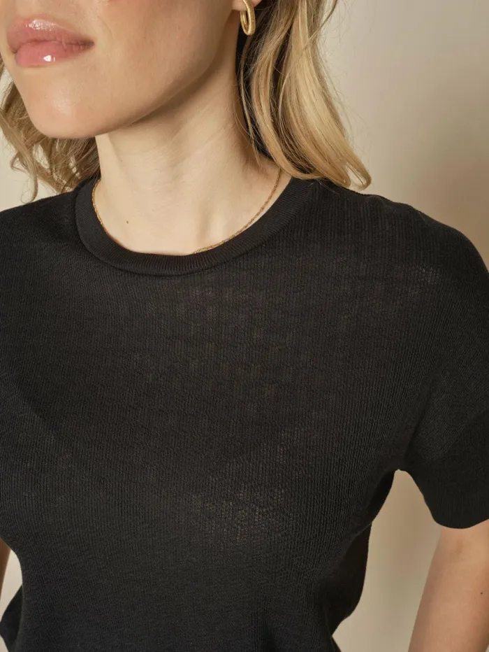 Women Tees MOS MOSH MMSwann OSS Flora Tee Black